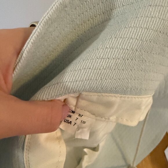 NWT Isabel Marant Denim Bucket Hat Fisherman Embroidered Logo Light Blue - Picture 8 of 8